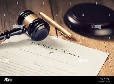 Last Will And Testament Form With Gavel Stock Photo Alamy