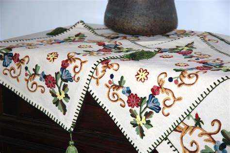 Set Of 3 Embroidered Tablecloth Beauty And Tradition