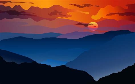 Sunset Background Vector Art Icons And Graphics For Free Download