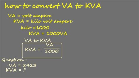 How To Convert Volt Ampere To Kilo Volt Ampere Electrical Calculation