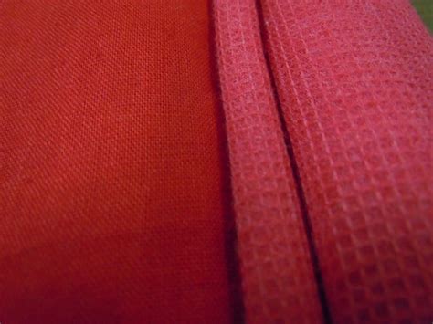 Red Fabric Lot Vintage Cotton Fabric Solid Red Textured