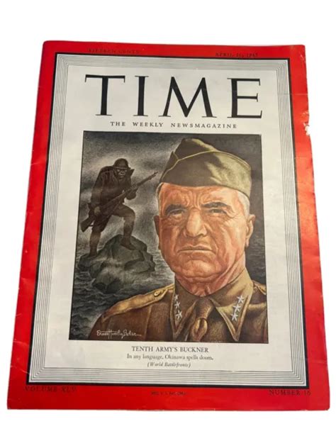 Vintage Time Magazine April 16 1945 Wwii Good Condition Fast