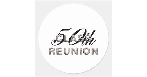 Tee 50th Class Reunion Classic Round Sticker Zazzle