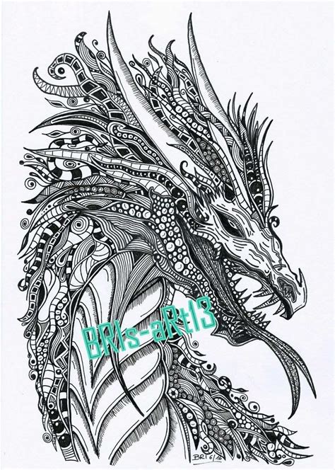 Printable Realistic Dragon Coloring Pages