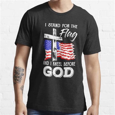 I Stand For The Flag And I Kneel Before God American Flag Cross