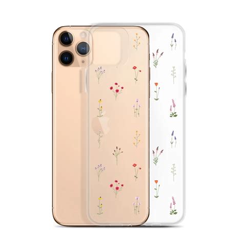 Clear Wildflower Iphone 11 Pro Max Case Minimal Cute Nature Flower