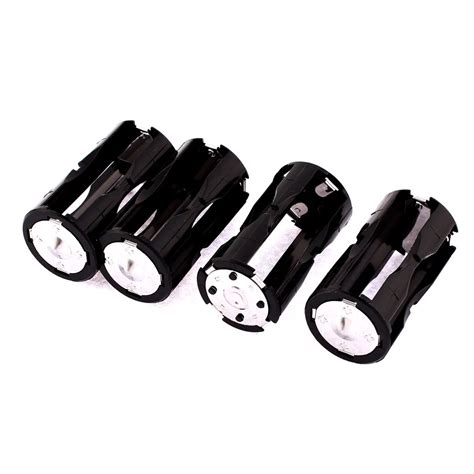 Uxcell 4pcs Round 4 X Aaa Battery Case Box Holder Black 48mm X 26mm
