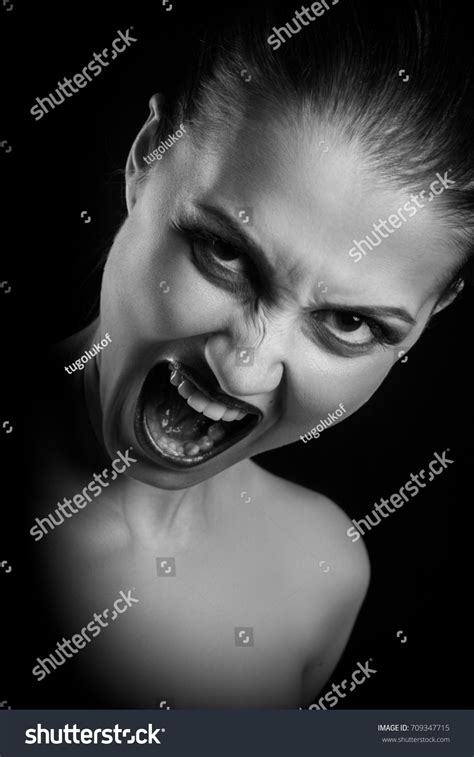 Angry Nude Girl Screaming Camera On Stock Photo Shutterstock