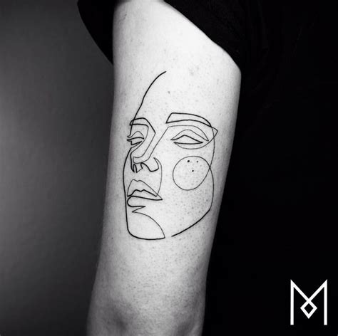 Line Tattoo One Line Face Portrait Line Art Tattoos Line Drawing