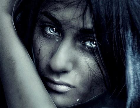 Silent Tears Gray Closeup Girl Gothic Dark Sad Tears Sorrow