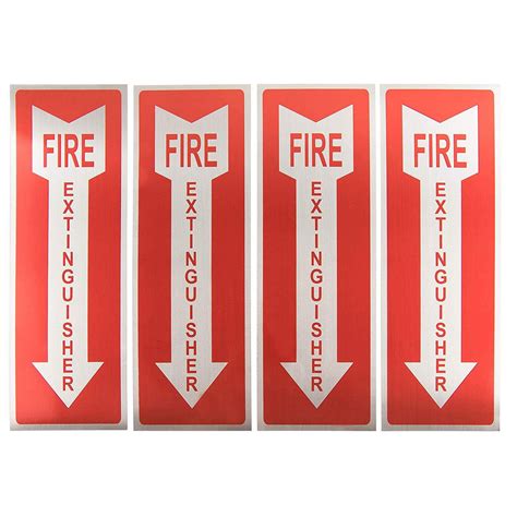 Fire Extinguisher Signs 4 Pack Metal Aluminum Fire Extinguisher Signs