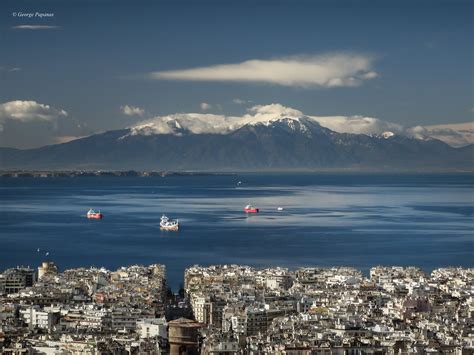 Stunning View Of Mount Olympus From Thessaloniki Photo Credit George