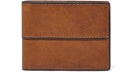 Fossil Leather Ethan Traveler Wallet Sml1066210 In Brown For Men Lyst