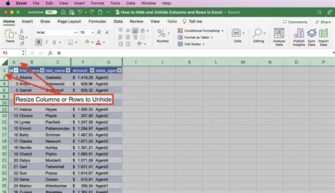 How To Hide And Unhide Columns And Rows In Excel Layer Blog