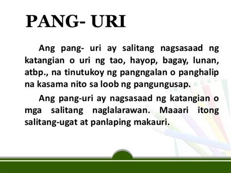 Ibat Ibang Uri Ng Pang Uri At Halimbawa Nito Sahida