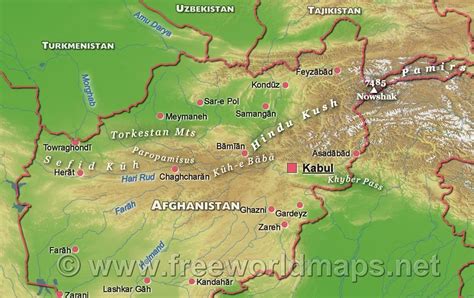 Natural Map Of Afghanistan Maps Of The World