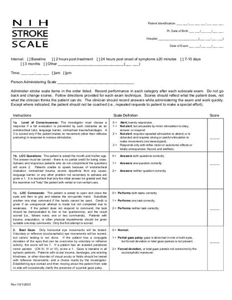 Nihss Stroke Scale Certification Answers World Of Printable And Chart