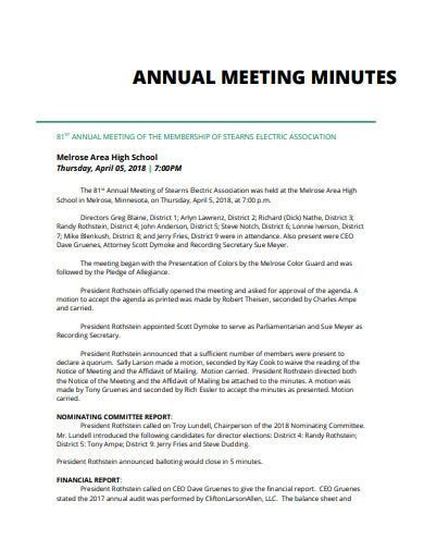 Annual Meeting Minutes Templates In Google Docs Word Pages Pdf