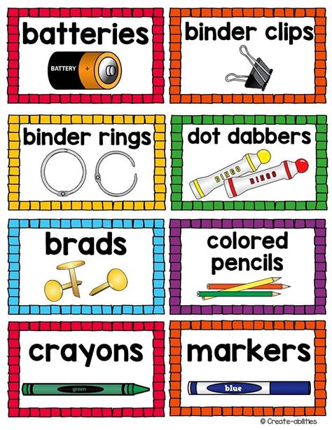 Classroom Supply Labels Editable Classroom Supplies Labels Classroom