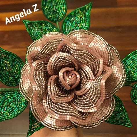 French Beaded Rose By Angelsbeadsflowers On Etsy Beaded Flowers