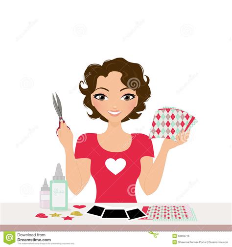 Scrapbooking Woman Stock Illustration Illustration Of Crafting 50669716