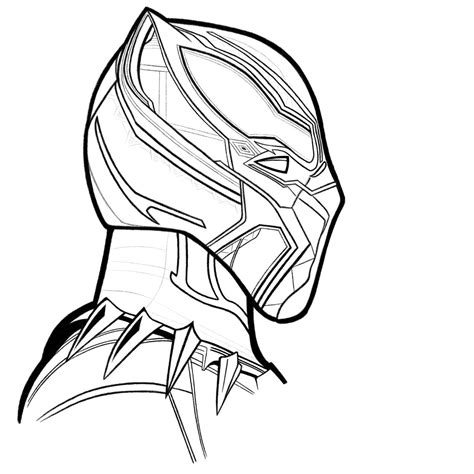 Black Panthers Awesome Mask Coloring Page Free