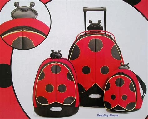 Ladybug Suitcase Samsonite Sammies 3 Piece Set Kids Childrens Luggage