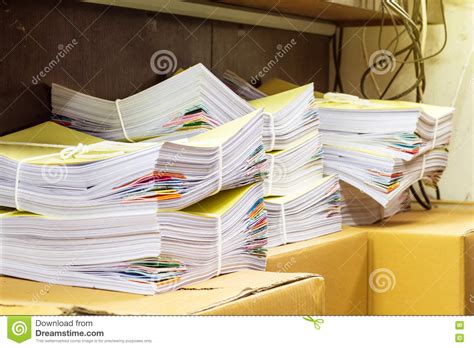 Pile Of Documents On Desk Stock Image Image Of Career 74138731