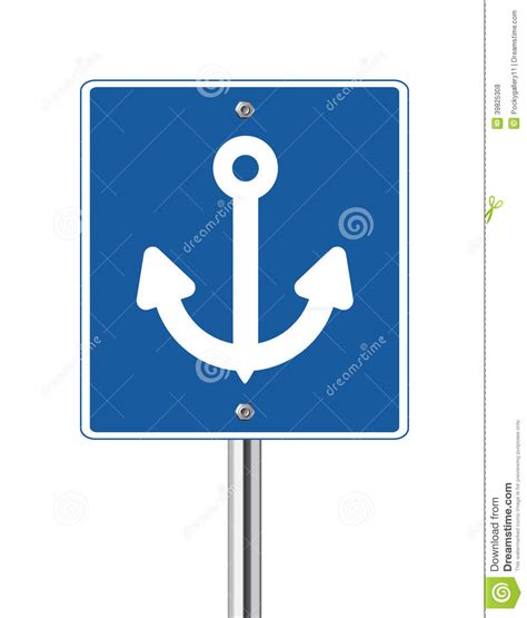 Anchor Sign On Blue Traffic Stock Vector Illustration Of Insignia