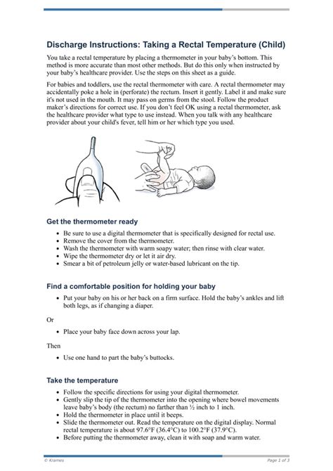 Text Discharge Instructions Taking A Rectal Temperature Child