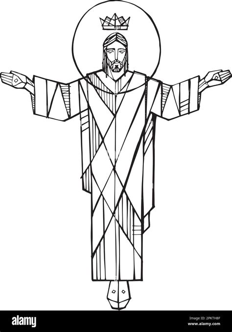 Hand Drawn Vector Illustration Or Drawing Of Jesus Christ Stock Vector