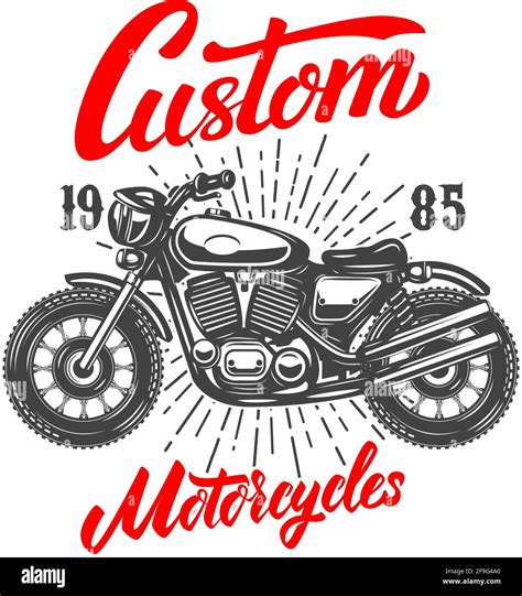 Custom Motorcycles Emblem Template With Old Style Motorcycle Design