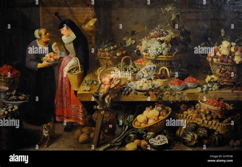 Frans Snyders 1579 1657 Flemish Painter Fruit Market Oil On Canvas