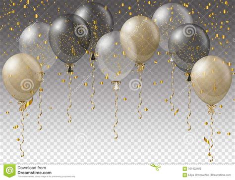 Celebration Background Template With Balloons Confetti And Ribbons On