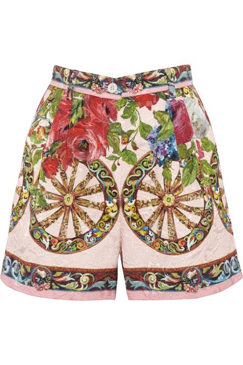 Dolce Gabbana Floral Print High Waisted Shorts Free World