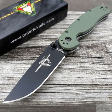 Ontario Rat Ii Folding Pocket Knife 3 D2 Tool Steel Blade Green Od