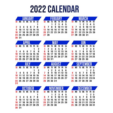 Calendar 2022 Printable With All 12 Months Free Calendar Template