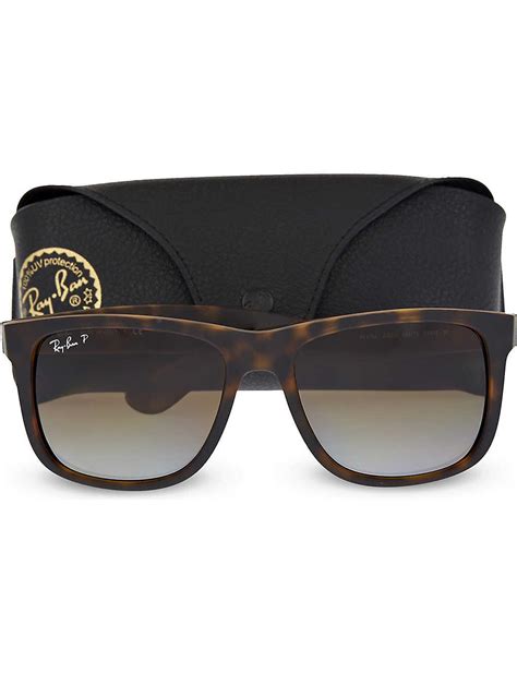 Ray Ban Rb4165 Tortoise Shell Rectangle Sunglasses In Black Lyst