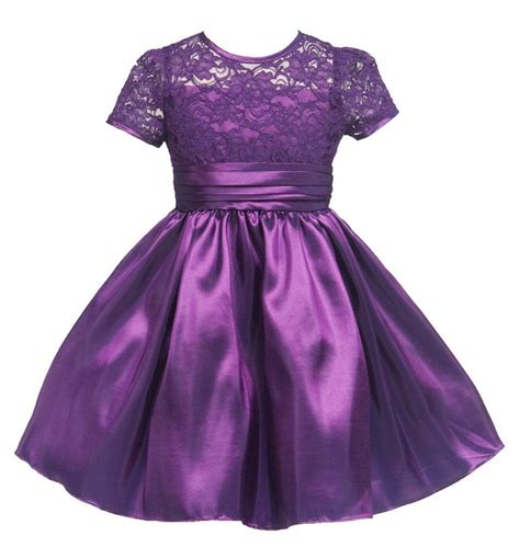 Kid Collection Girls Lacey Party Dress 6 Purple Kid 1216 Girls