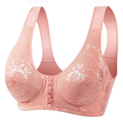 middle aged elderly front buckle bra sleep comfortable breathable wireless large size bra mom