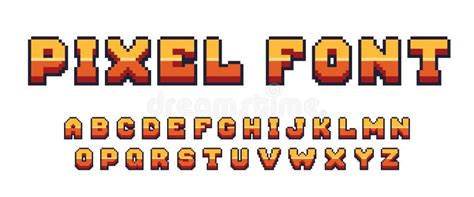 Pixel Game Font Arcade 8 Bit Alphabet Symbols Retro Console Text