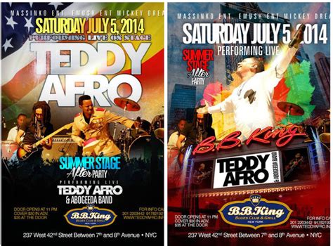 Summerstage After Party Teddy Afro Live At Bb King In Nyc On July