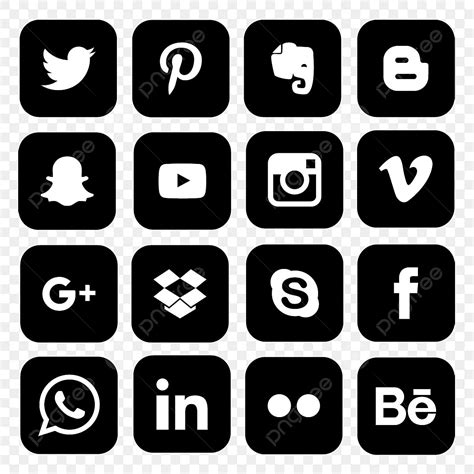 Black Social Media Icon Png