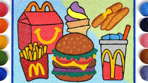 Fast Food Hamburger Clay Coloring Mcdonalds Menggambar Dan Mewarnai