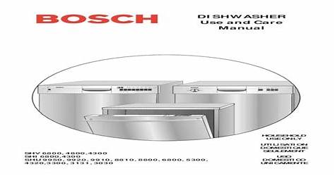 Bosch User Manual For Dishwasher