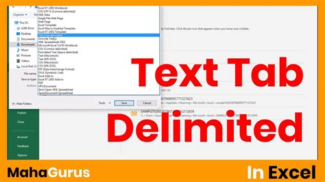 How To Change Files Into Text Tab Delimited In Excel Text Tab