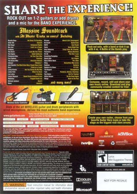 Guitar Hero World Tour 2008 Xbox 360 Box Cover Art Mobygames