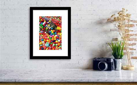 Jar Spilling Bubblegum With Candy Framed Print By Garry Gay