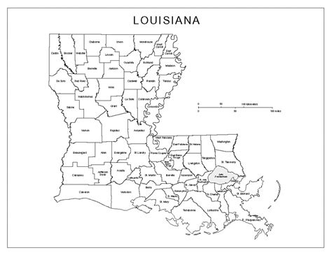 Blank Louisiana Map Printable Afputra Intended For Louisiana State