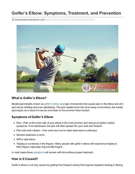 Golfers Elbow Symptoms Treatment And Prevention